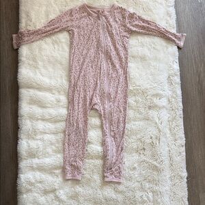 Kyte BABY Blush Leopard-Print Zip One-Piece